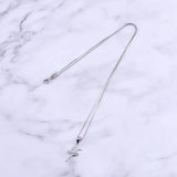 925 Silver Zircon Ballet Dancer Necklace Crystal Pendant