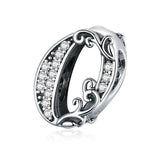 925 Sterling Silver Lucky Numbers 0-9 Zircon Beads Charms