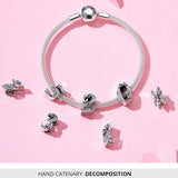 925 Sterling Silver Lucky Numbers 0-9 Zircon Beads Charms