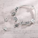925 Silver Music Circus Food Rock Charms Beads for Bracelets