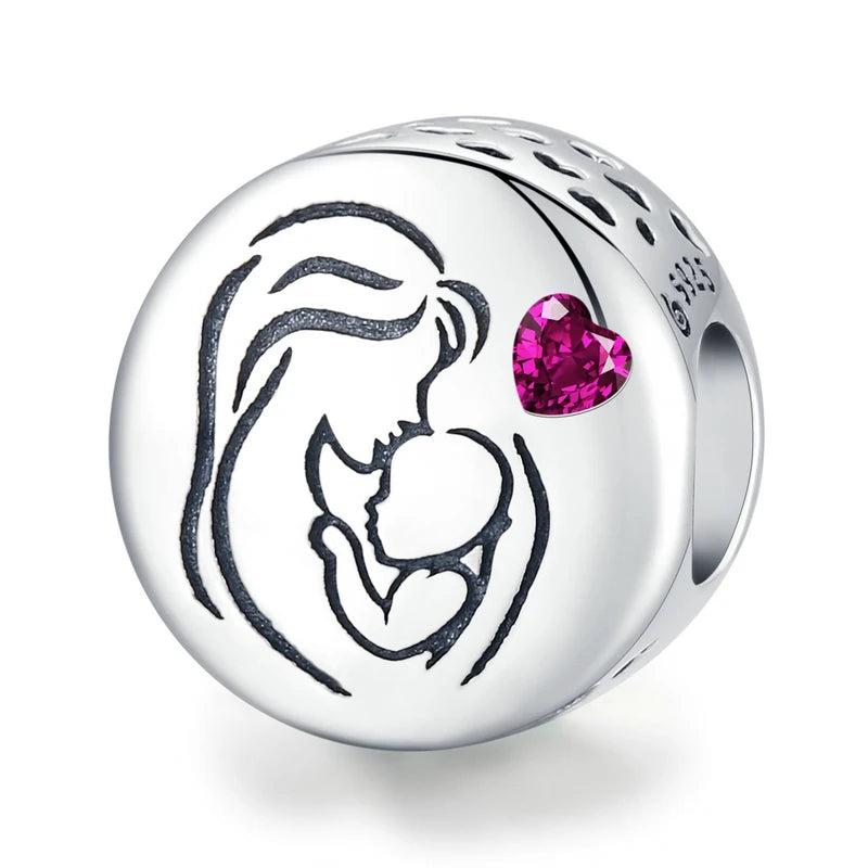 925 Silver Family Love Charms Pendant DIY Jewelry
