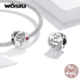 925 Silver Family Love Charms Pendant DIY Jewelry