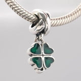 Green Clover Charm Bead for Women's Bracelet Bangle