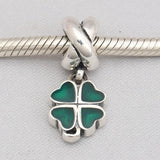 Green Clover Charm Bead for Women's Bracelet Bangle