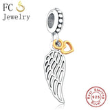 925 Silver Angel Wings Chakra Rainbow Bead Charm Bracelet