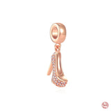 Rose Safety Chain Bead Pendant Dangle Charms for Bracelet
