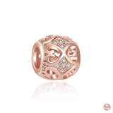 Rose Safety Chain Bead Pendant Dangle Charms for Bracelet