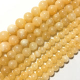 Natural Yellow Calcite Round Beads Stone Bead for Jewelry Making DIY