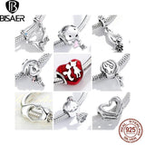 925 Sterling Silver Family Charm Interlocking Finger Pendant