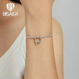 925 Sterling Silver Family Charm Interlocking Finger Pendant