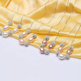 8-9mm Pearl Water Drop Necklace, Sterling Silver Women Jewelry