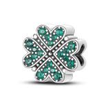 925 Sterling Silver Heart Shaped Clover Bead for Bracelet Making