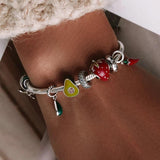 925 Silver Rainbow Easter Egg Enamel Bead Charm Bracelet Pendant CTC223