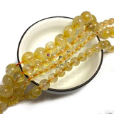 Natural Citrine Round Stone Beads for Jewelry Making DIY