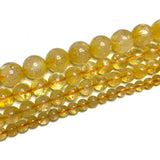Natural Citrine Round Stone Beads for Jewelry Making DIY