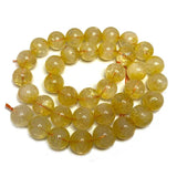 Natural Citrine Round Stone Beads for Jewelry Making DIY
