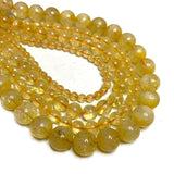 Natural Citrine Round Stone Beads for Jewelry Making DIY