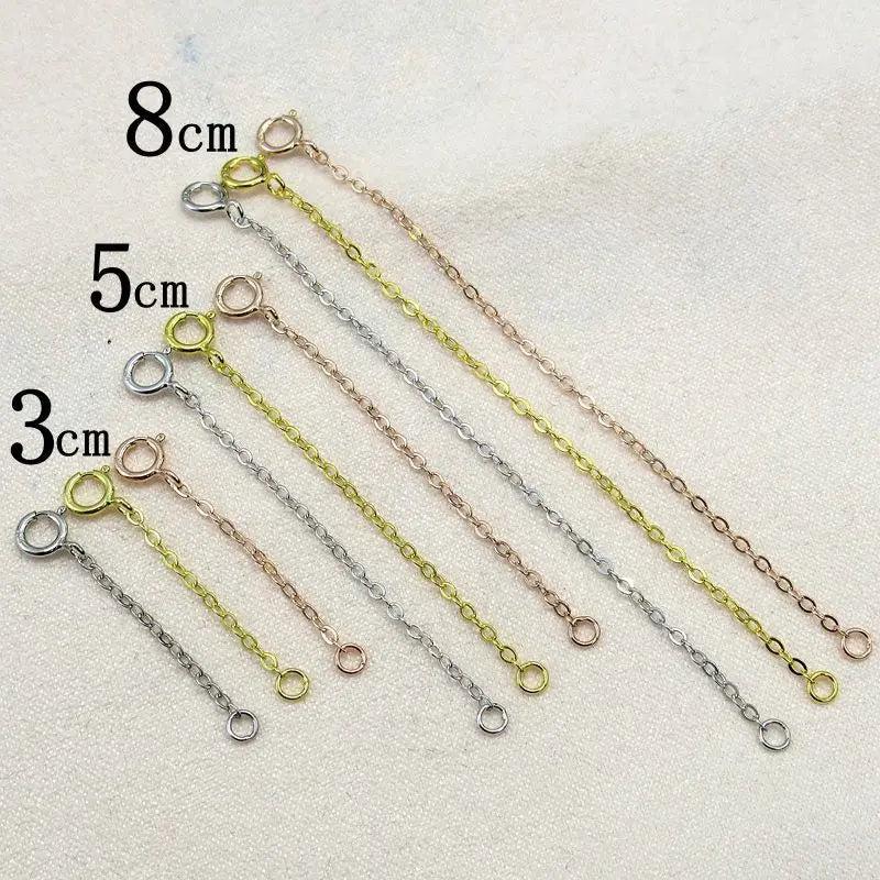 5PCS Sterling Silver Chains with Lobster Clasps for DIY Necklace