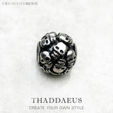 925 Silver Skull Bead Europe Skeleton Charm