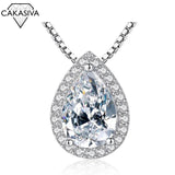 S925 Water Drop Pear Pendant Women's Necklace