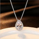 S925 Water Drop Pear Pendant Women's Necklace