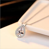 S925 Water Drop Pear Pendant Women's Necklace