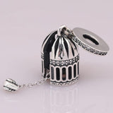 S925 Silver Bird Crystal Pendant Charm for Women Bracelet Bangle