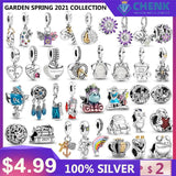 Garden Spring Charms Flower Jewelry Making Bead Fit Bracelet Necklace DIY