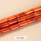 Natural Stone Red Agate Tube Shape Cylinder Beads for Jewelry Making