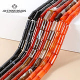 Natural Stone Red Agate Tube Shape Cylinder Beads for Jewelry Making