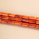 Natural Stone Red Agate Tube Shape Cylinder Beads for Jewelry Making