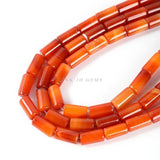 Natural Stone Red Agate Tube Shape Cylinder Beads for Jewelry Making
