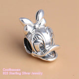 925 Sterling Silver Daisy Duck Portrait Charm Beads for DIY Jewelry Making