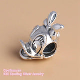 925 Sterling Silver Daisy Duck Portrait Charm Beads for DIY Jewelry Making