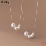 Round Synthetic Pearl Choker Necklace 925 Sterling Silver