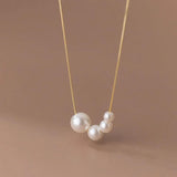 Round Synthetic Pearl Choker Necklace 925 Sterling Silver