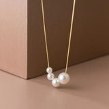 Round Synthetic Pearl Choker Necklace 925 Sterling Silver
