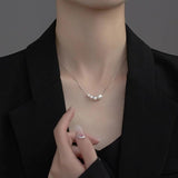 Round Synthetic Pearl Choker Necklace 925 Sterling Silver