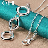 925 Silver Geometric Square Round Pendant Necklace 16-30 Inch Chain