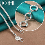 925 Silver Geometric Square Round Pendant Necklace 16-30 Inch Chain