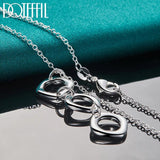 925 Silver Geometric Square Round Pendant Necklace 16-30 Inch Chain