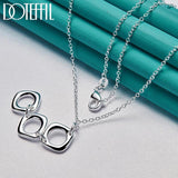 925 Silver Geometric Square Round Pendant Necklace 16-30 Inch Chain