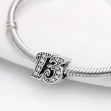Silver Zircon Arabic Numeral Beads Bracelet Necklace Plata De Ley Charms Women