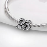 Silver Zircon Arabic Numeral Beads Bracelet Necklace Plata De Ley Charms Women