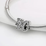 Silver Zircon Arabic Numeral Beads Bracelet Necklace Plata De Ley Charms Women
