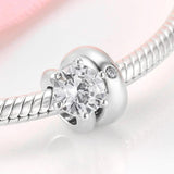 925 Sterling Silver Heart Charm Pendant Beads Couple Fit Bracelet Jewelry