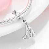 925 Sterling Silver Heart Charm Pendant Beads Couple Fit Bracelet Jewelry