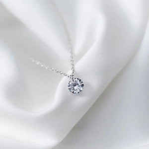 925 Silver Zircon Pave Pendant Necklace for Women