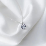 925 Silver Zircon Pave Pendant Necklace for Women
