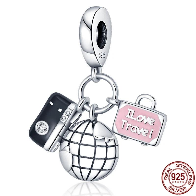 925 Silver Camera Three-piece Suit Charm Pendant